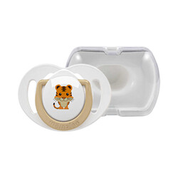 Mamajoo Orthodontic Design Soother Tiger & Ecru with Storage Box / 0+ Months - Thumbnail