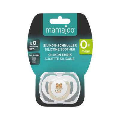 Mamajoo Orthodontic Design Soother Tiger & Ecru with Storage Box / 0+ Months