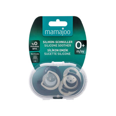 Mamajoo Orthodontic Design Soothers Black & Pearl with Sterilization & Storage Box / Night & Day 0+ months