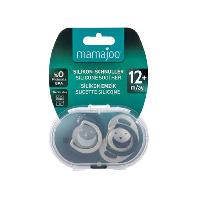 Mamajoo Orthodontic Design Soothers Black & Pearl with Sterilization & Storage Box / Night & Day 12+ months