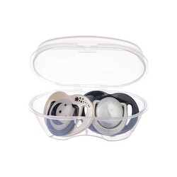 Mamajoo Orthodontic Design Soothers Pearl & Black with Sterilization & Storage Box / Night & Day 12+ months - Thumbnail