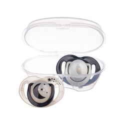 Mamajoo Orthodontic Design Soothers Pearl & Black with Sterilization & Storage Box / Night & Day 12+ months - Thumbnail