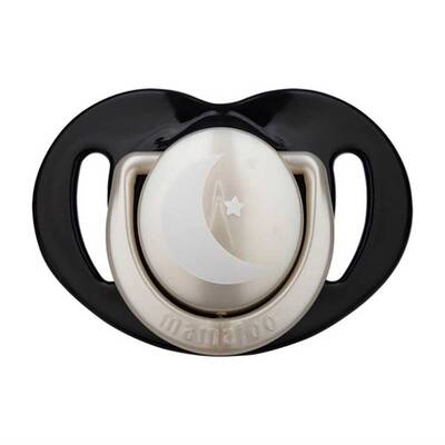 Mamajoo Orthodontic Design Soothers Pearl & Black with Sterilization & Storage Box / Night & Day 6+ months