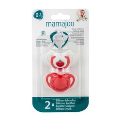 Mamajoo Orthodontic Design Twin Soothers (Red-Ladybug) 0+ months - Thumbnail