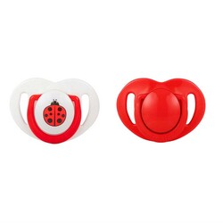 Mamajoo - Mamajoo Orthodontic Design Twin Soothers (Red-Ladybug) 0+ months