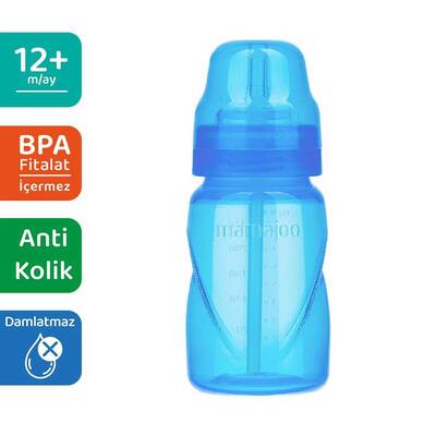 Mamajoo Akıtmaz Antikolik Pipetli Bardak 270 ml / Mavi