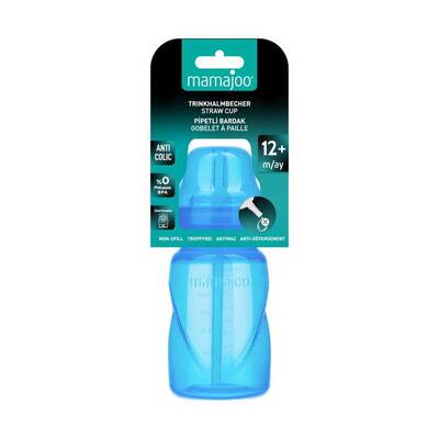 Mamajoo Akıtmaz Antikolik Pipetli Bardak 270 ml / Mavi