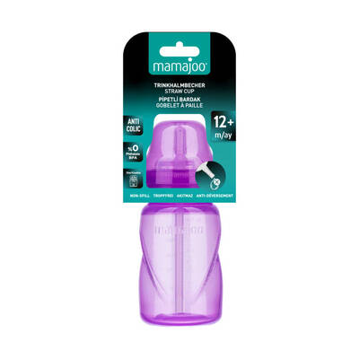 Mamajoo Akıtmaz Antikolik Pipetli Bardak 270 ml / Mor