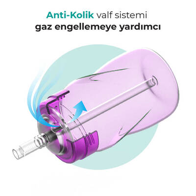 Mamajoo Akıtmaz Antikolik Pipetli Bardak 270 ml / Mor