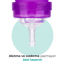 Mamajoo Akıtmaz Antikolik Pipetli Bardak 270 ml / Mor - Thumbnail