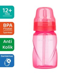 Mamajoo Akıtmaz Antikolik Pipetli Bardak 270 ml / Pembe - Thumbnail