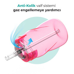 Mamajoo Akıtmaz Antikolik Pipetli Bardak 270 ml / Pembe - Thumbnail