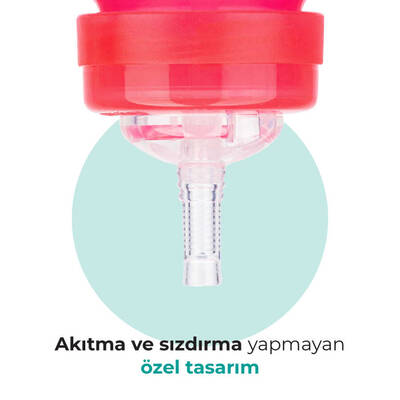 Mamajoo Akıtmaz Antikolik Pipetli Bardak 270 ml / Pembe