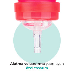 Mamajoo Akıtmaz Antikolik Pipetli Bardak 270 ml / Pembe - Thumbnail