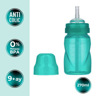 Mamajoo Akıtmaz Antikolik Pipetli Bardak 270 ml / Yeşil