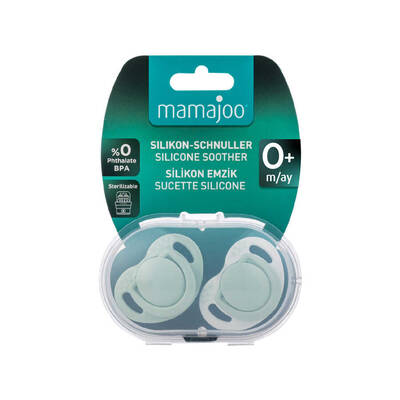 Mamajoo Sterilizasyon & Saklama Kutulu Powder Green Desenli İkili Ortodontik Emzik / 0 Ay+