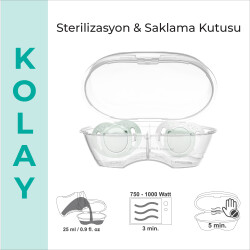 Mamajoo Sterilizasyon & Saklama Kutulu Powder Green Desenli İkili Ortodontik Emzik / 0 Ay+ - Thumbnail