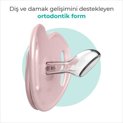 Mamajoo Sterilizasyon & Saklama Kutulu Powder Pink Desenli İkili Ortodontik Emzik / 0 Ay+ - Thumbnail