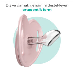 Mamajoo Sterilizasyon & Saklama Kutulu Powder Pink Desenli İkili Ortodontik Emzik / 0 Ay+ - Thumbnail