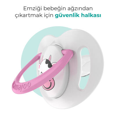 Mamajoo Tekli Desenli Emzik & Renkli Saklama Kutusu 6 ay+/Pembe İnek